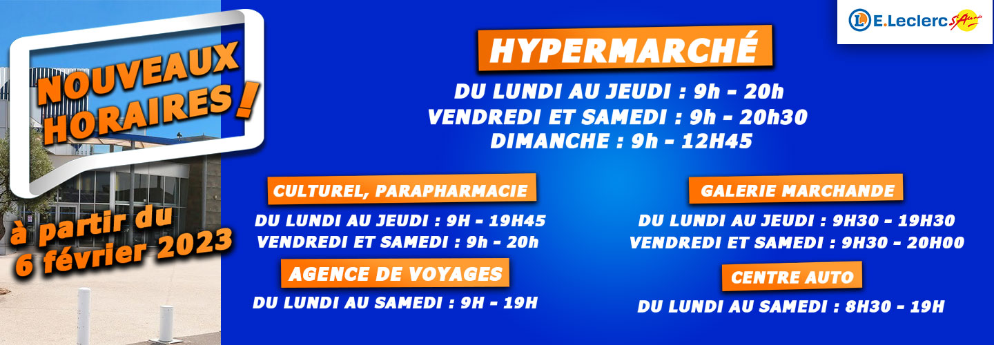 Nouveaux horaires